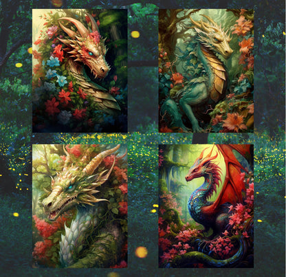 RELEASE PAPER | Forest Dragons - Theme Pack Reusable Diamond Painting Release Paper