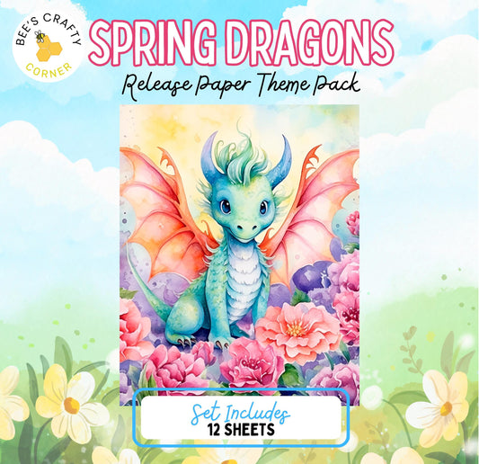 RELEASE PAPER | Spring Dragons - Theme Pack Reusable Diamond Painting Release Paper