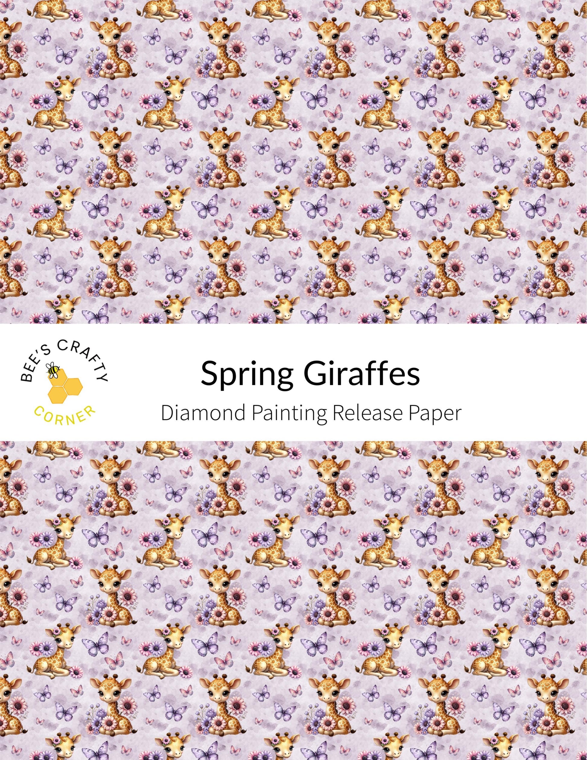 RELEASE PAPER | Spring Giraffes - Reusable Patterned Diamond Painting Release Paper