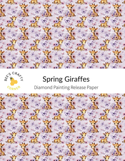 RELEASE PAPER | Spring Giraffes - Reusable Patterned Diamond Painting Release Paper