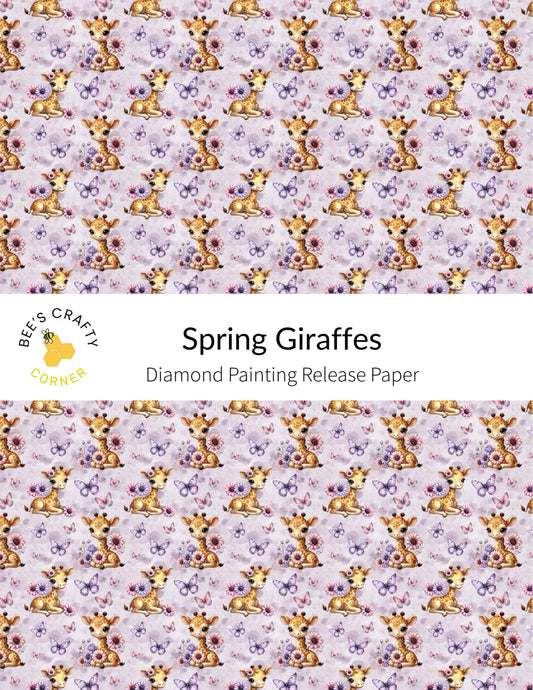 RELEASE PAPER | Spring Giraffes - Reusable Patterned Diamond Painting Release Paper