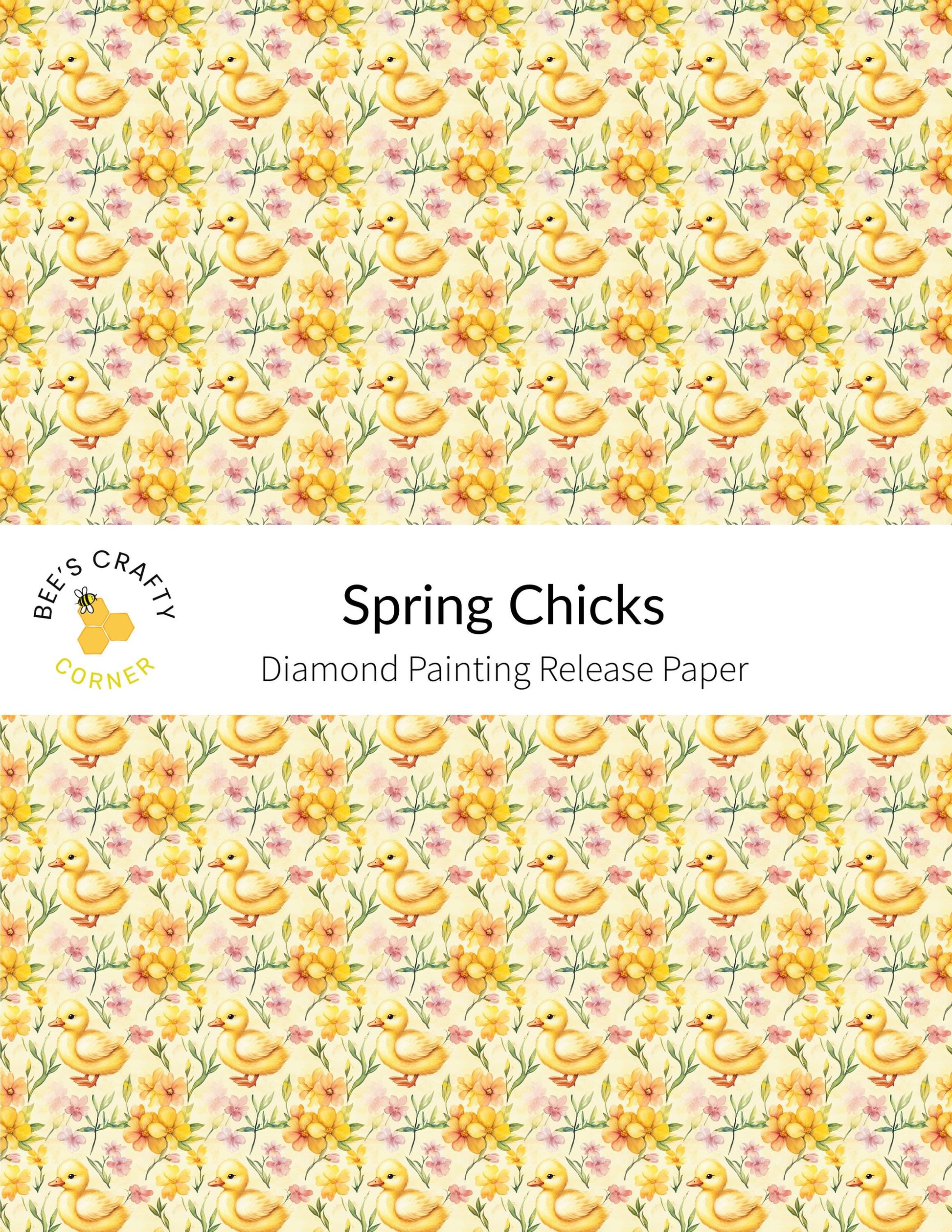 RELEASE PAPER | Spring Chicks - Reusable Patterned Diamond Painting Release Paper