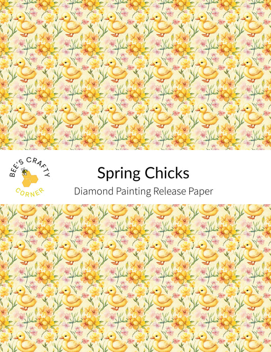 RELEASE PAPER | Spring Chicks - Reusable Patterned Diamond Painting Release Paper