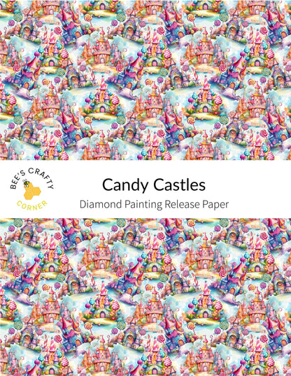 RELEASE PAPER | Candy Castles - Reusable Patterned Diamond Painting Release Paper
