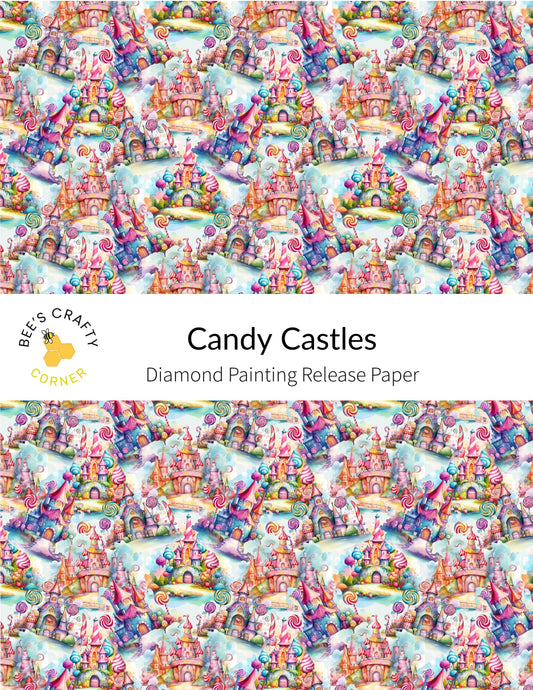 RELEASE PAPER | Candy Castles - Reusable Patterned Diamond Painting Release Paper