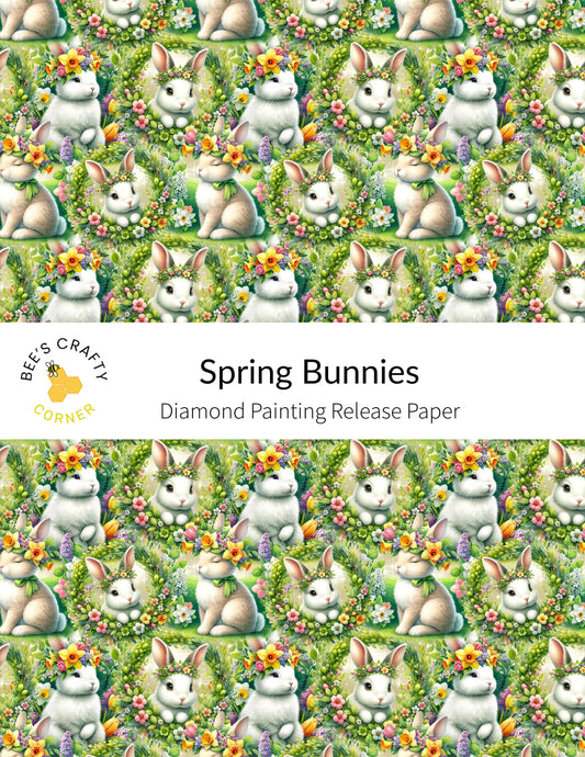RELEASE PAPER | Spring Bunnies - Reusable Patterned Diamond Painting Release Paper