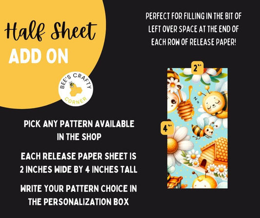 RELEASE PAPER | Half Sheet Add On - Reusable Patterned Diamond Painting Release Paper
