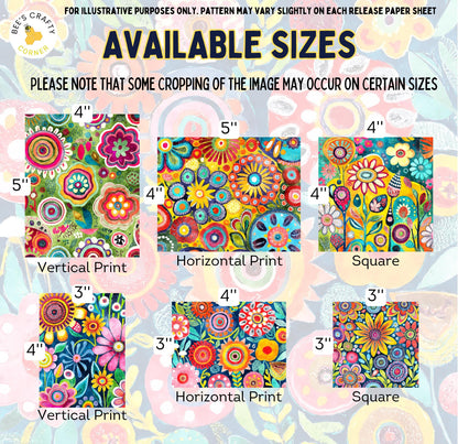 RELEASE PAPER | Funky Flowers - Theme Pack Reusable Diamond Painting Release Paper