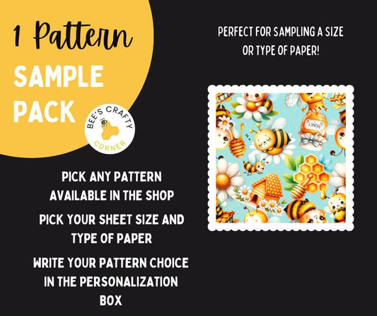 RELEASE PAPER | 1 Pattern Sample Pack (1 size) - Reusable Patterned Diamond Painting Release Paper