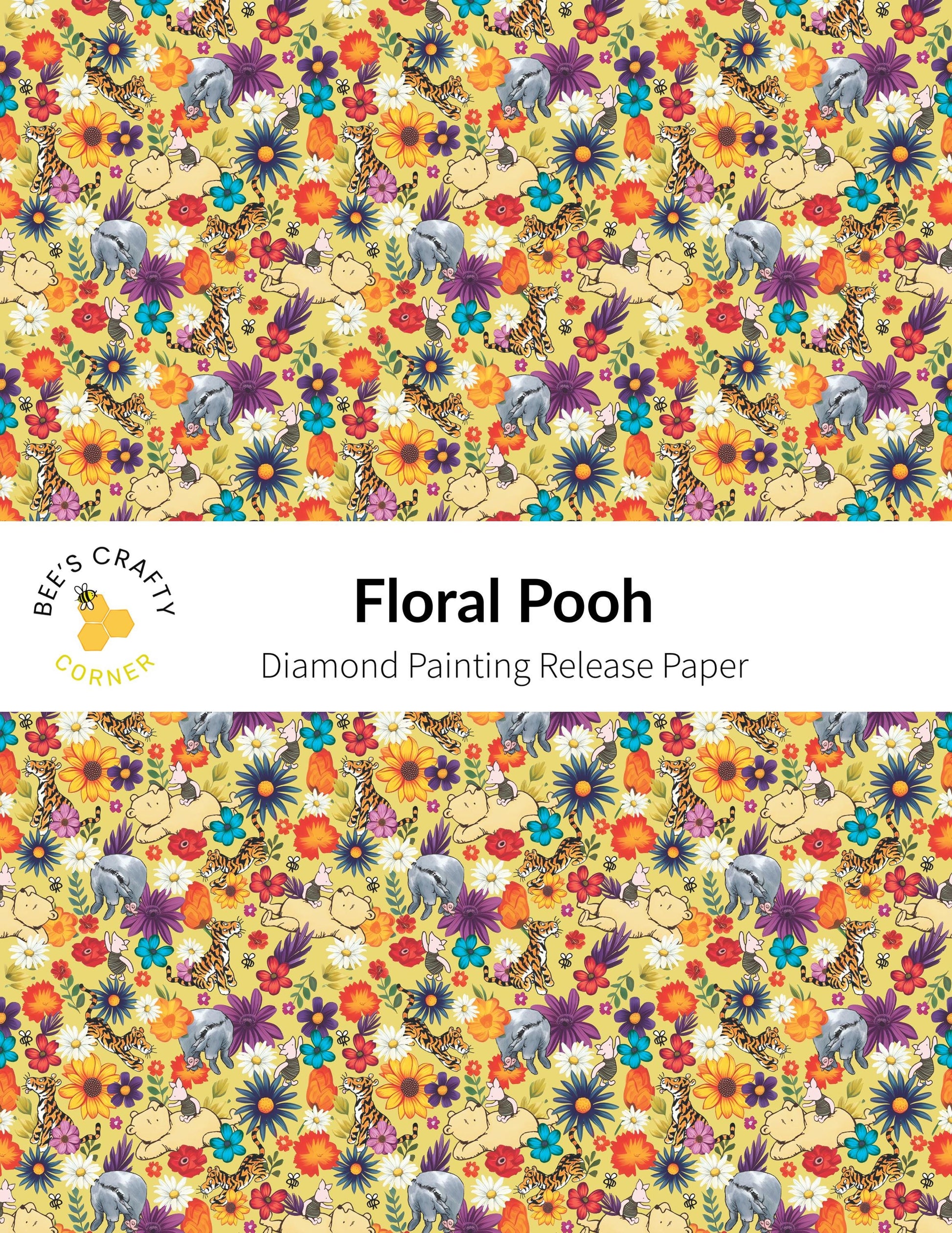 RELEASE PAPER | Floral Pooh - Reusable Patterned Diamond Painting Release Paper