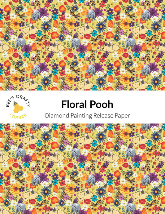 RELEASE PAPER | Floral Pooh - Reusable Patterned Diamond Painting Release Paper