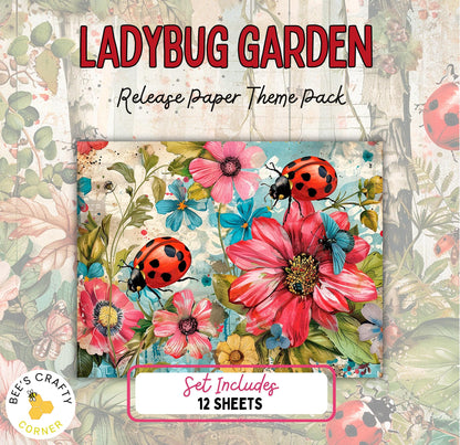 RELEASE PAPER | Ladybug Garden - Theme Pack Reusable Diamond Painting Release Paper