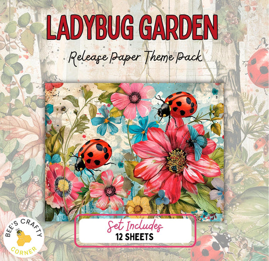 RELEASE PAPER | Ladybug Garden - Theme Pack Reusable Diamond Painting Release Paper