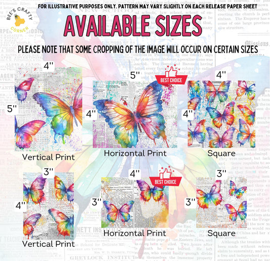 RELEASE PAPER | Butterfly Grunge - Theme Pack Reusable Diamond Painting Release Paper