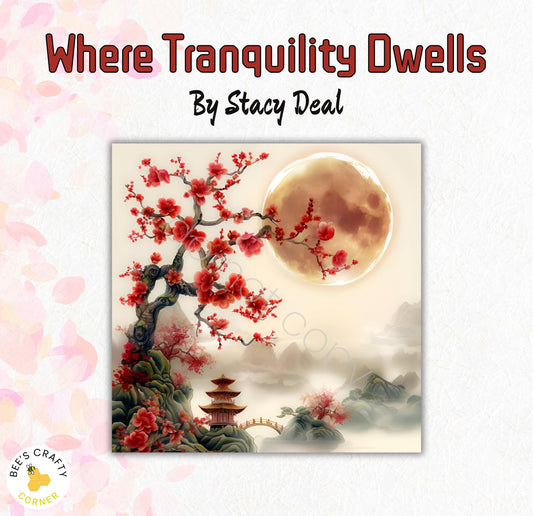RELEASE PAPER | Where Tranquility Dwells by Stacy Deal - Reusable Diamond Painting Release Paper