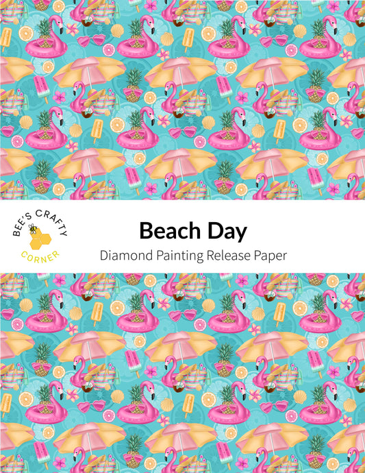 RELEASE PAPER | Beach Day - Reusable Patterned Diamond Painting Release Paper