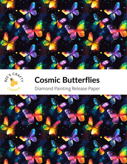 RELEASE PAPER | Cosmic Butterflies - Reusable Patterned Diamond Painting Release Paper