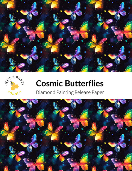 RELEASE PAPER | Cosmic Butterflies - Reusable Patterned Diamond Painting Release Paper