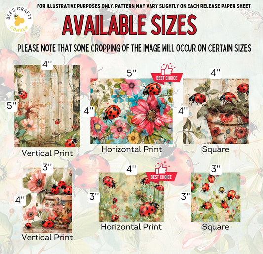RELEASE PAPER | Ladybug Garden - Theme Pack Reusable Diamond Painting Release Paper