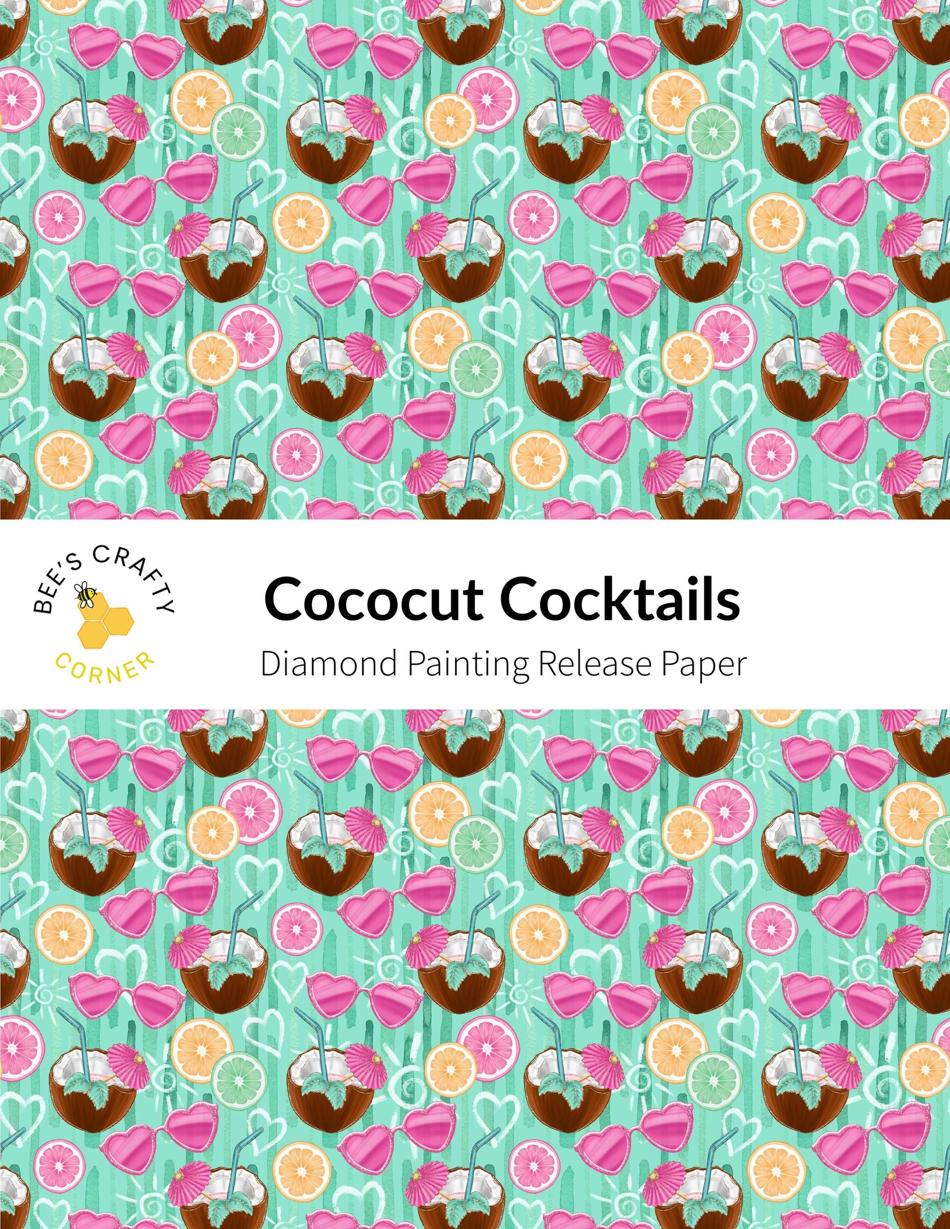 RELEASE PAPER | Coconut Cocktails - Reusable Patterned Diamond Painting Release Paper