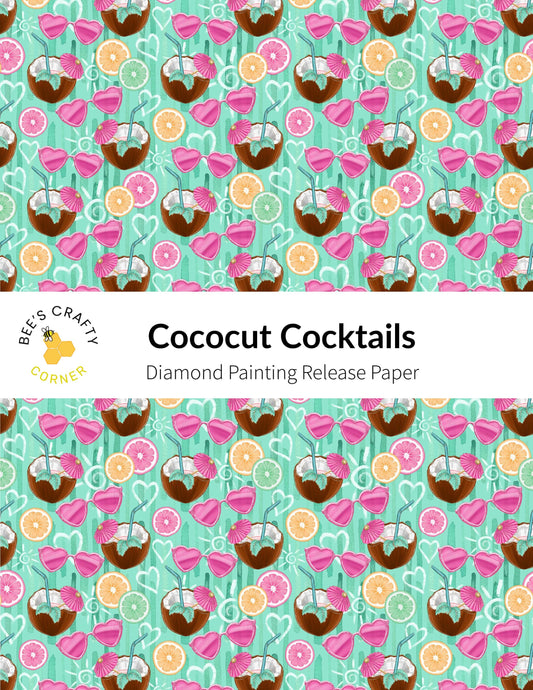 RELEASE PAPER | Coconut Cocktails - Reusable Patterned Diamond Painting Release Paper