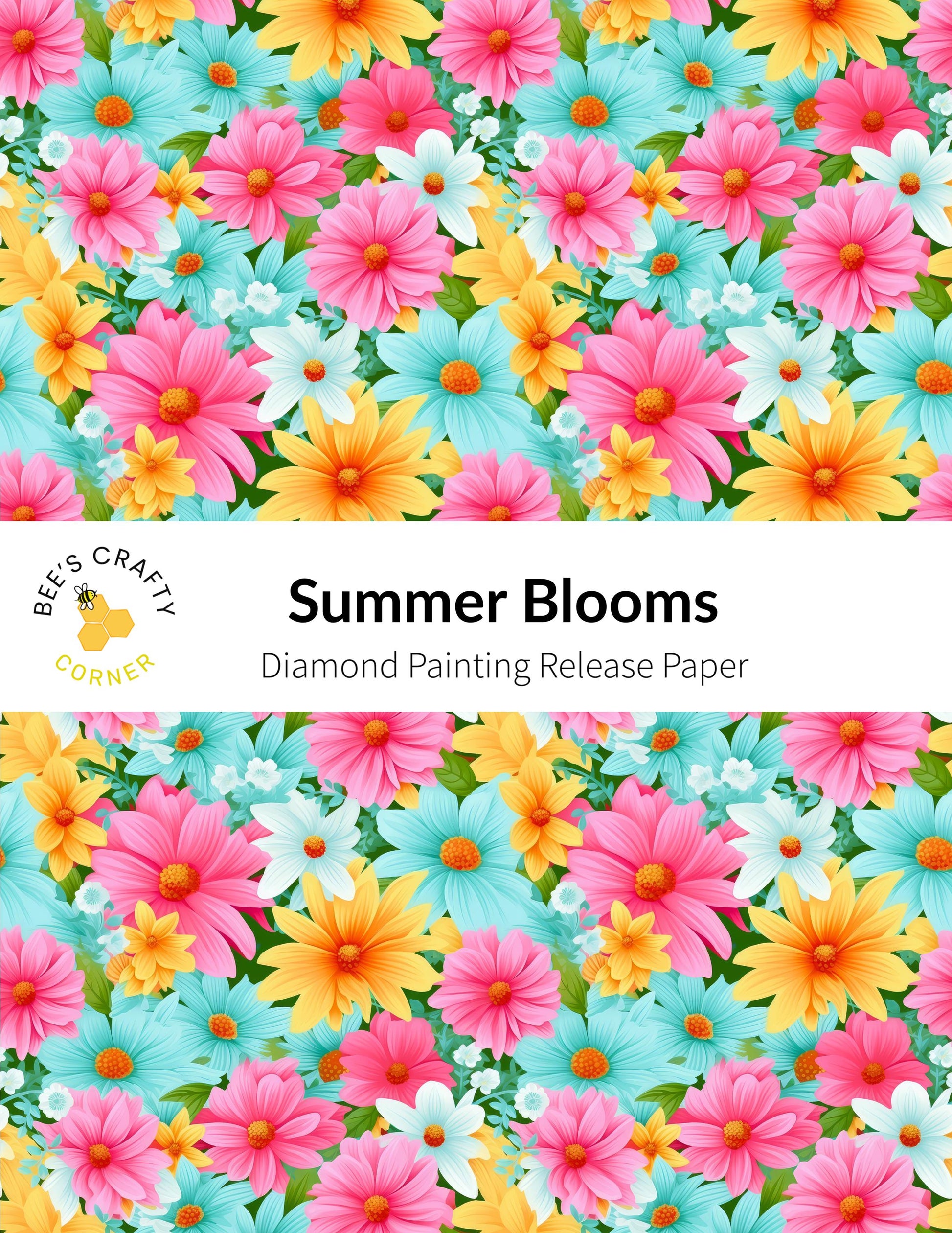 RELEASE PAPER | Summer Blooms - Reusable Patterned Diamond Painting Release Paper