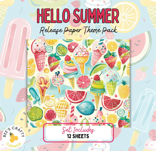 RELEASE PAPER | Hello Summer - Theme Pack Reusable Diamond Painting Release Paper