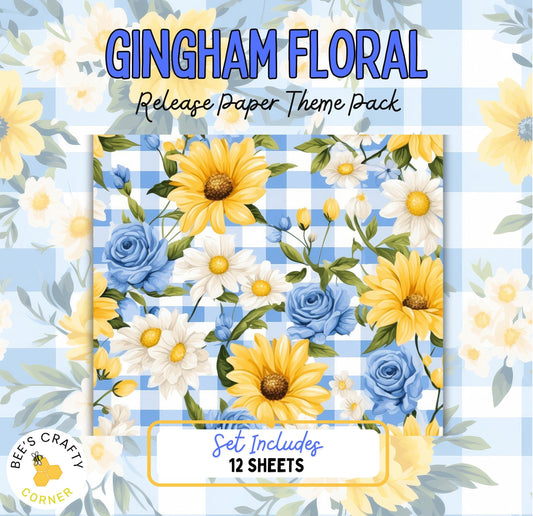 RELEASE PAPER | Gingham Floral - Theme Pack Reusable Diamond Painting Release Paper