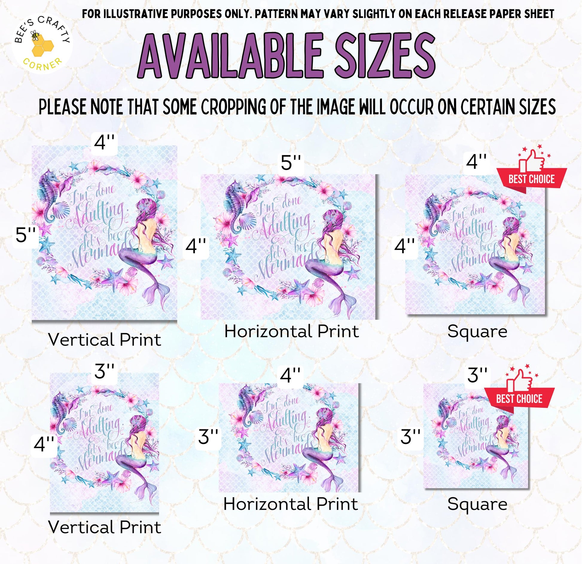 RELEASE PAPER | Let's Be Mermaids - Reusable Diamond Painting Release Paper