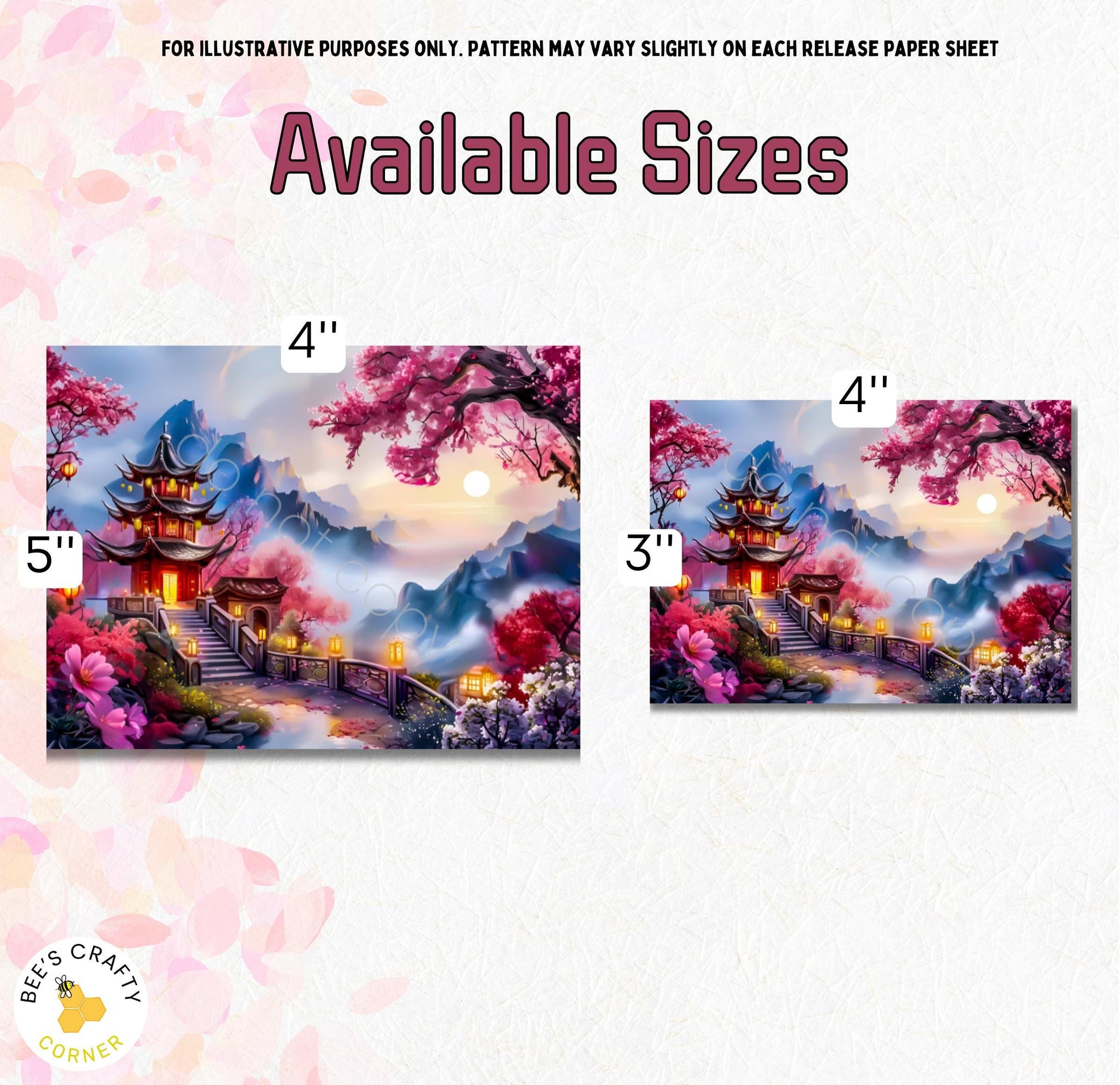 RELEASE PAPER | Pagoda In The Sunset Skies by Stacy Deal - Reusable Diamond Painting Release Paper