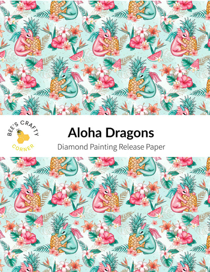 RELEASE PAPER | Aloha Dragons - Reusable Patterned Diamond Painting Release Paper