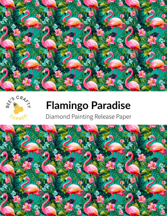 RELEASE PAPER | Flamingo Paradise - Reusable Patterned Diamond Painting Release Paper