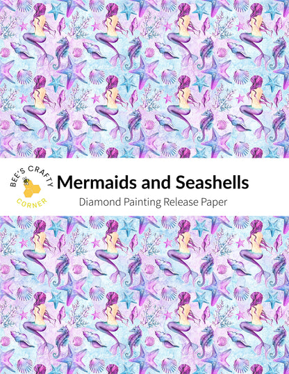 RELEASE PAPER | Mermaids & Seashells - Reusable Patterned Diamond Painting Release Paper
