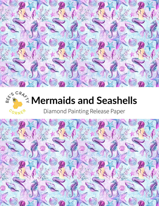 RELEASE PAPER | Mermaids & Seashells - Reusable Patterned Diamond Painting Release Paper