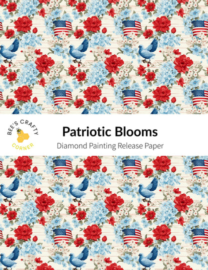 RELEASE PAPER | Patriotic Blooms - Reusable Patterned Diamond Painting Release Paper