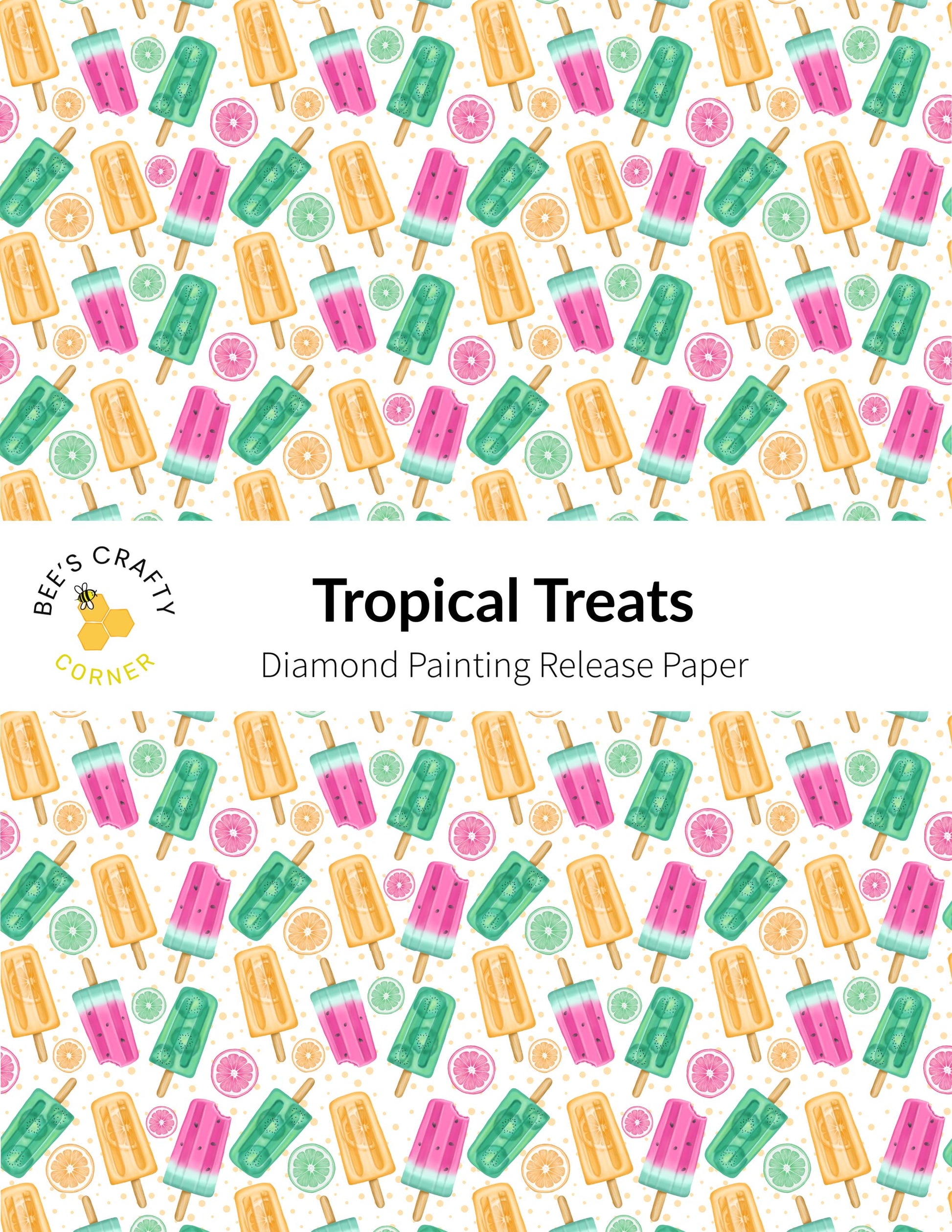 RELEASE PAPER | Tropical Treats - Reusable Patterned Diamond Painting Release Paper
