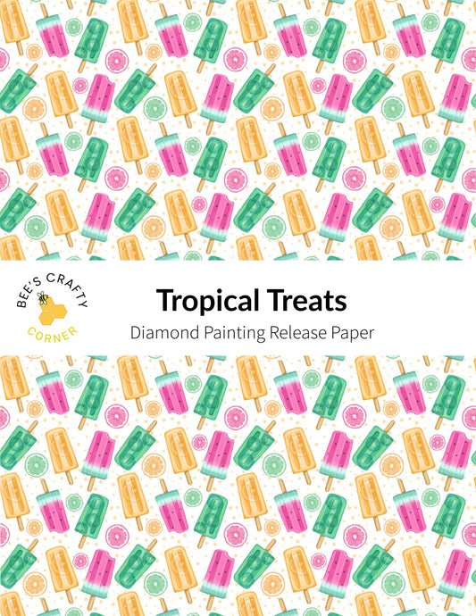 RELEASE PAPER | Tropical Treats - Reusable Patterned Diamond Painting Release Paper