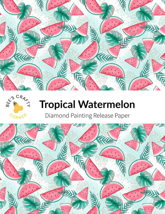 RELEASE PAPER | Tropical Watermelon - Reusable Patterned Diamond Painting Release Paper