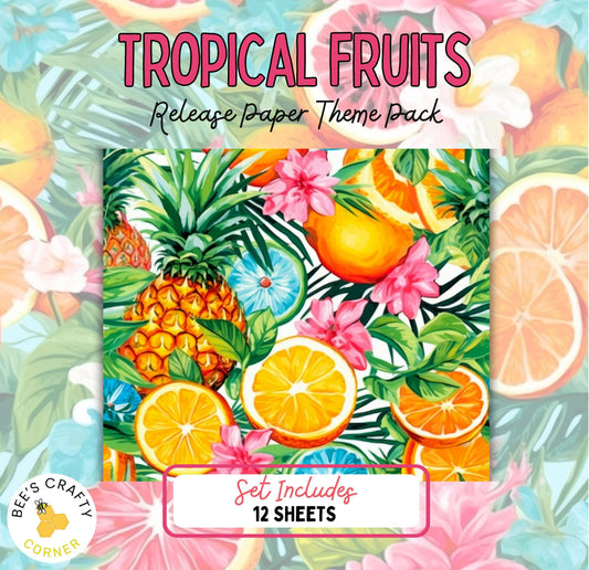 RELEASE PAPER | Tropical Fruits - Theme Pack Reusable Diamond Painting Release Paper