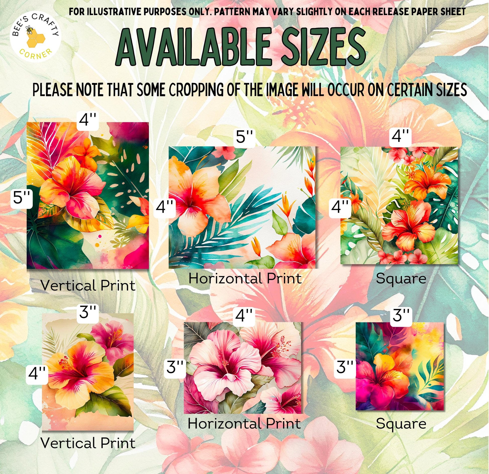 RELEASE PAPER | Hibiscus Garden - Theme Pack Reusable Diamond Painting Release Paper