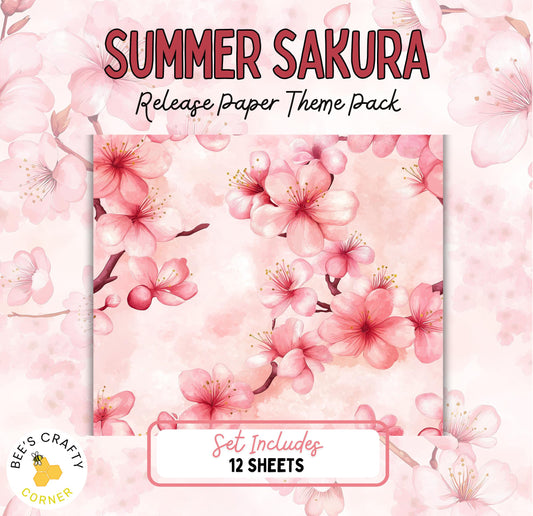 RELEASE PAPER | Summer Sakura - Theme Pack Reusable Diamond Painting Release Paper