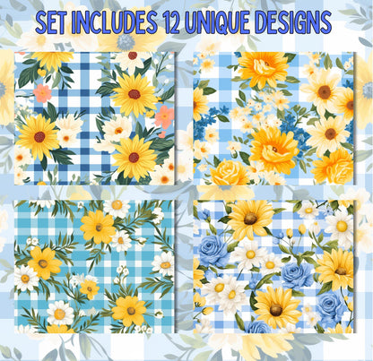 RELEASE PAPER | Gingham Floral - Theme Pack Reusable Diamond Painting Release Paper