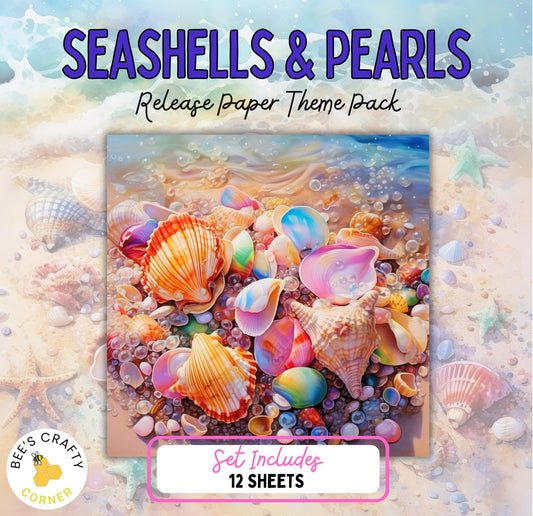 RELEASE PAPER | Seashells & Pearls - Theme Pack Reusable Diamond Painting Release Paper